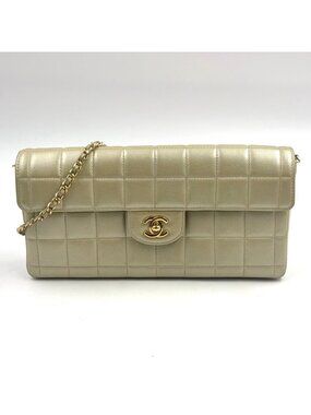 Chanel Chocolate Bar Stand Lambskin Chien Panning Gold Shoulder